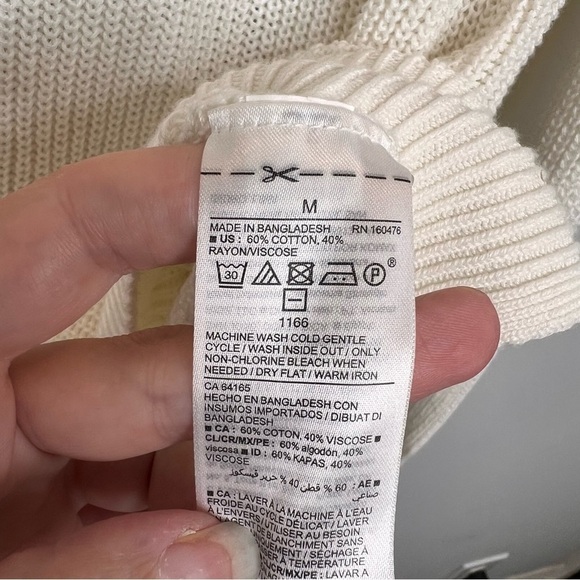 Old Navy Womens Size Medium Ivory V Neck Longline Tunic Sweater Casual Knit - Picture 8 of 11